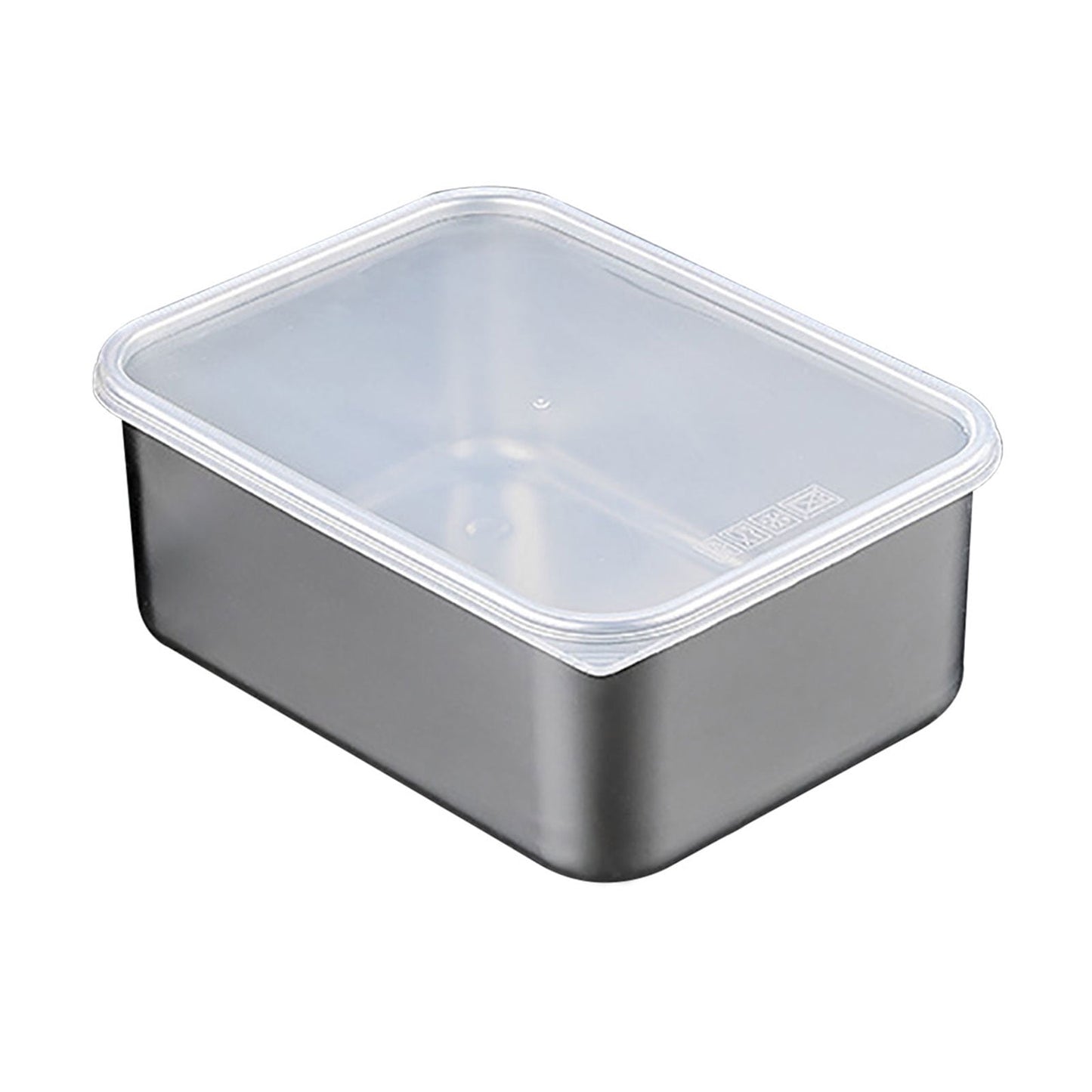 Tripumer Food Grade Leak-proof Food Container with Clear Lid Stainless Steel Bento Box Insulation Cold Preservation Large Capacity Freezer Box for Dinning Room Silver